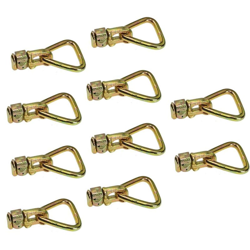 US Cargo Control Double Stud L Track Fitting with Delta Link (10 Pack), 5,000 LBS Break Strength, Use with L Track Rails in Truck Bed or Trailer, Automatic Locking with Spring Release - Image 1